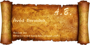 Ávéd Benedek névjegykártya