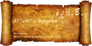 Ávéd Benedek névjegykártya