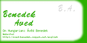 benedek aved business card