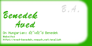 benedek aved business card